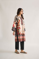 DC-0457 OFFWHITE DIGITAL PRINTED KURTA
